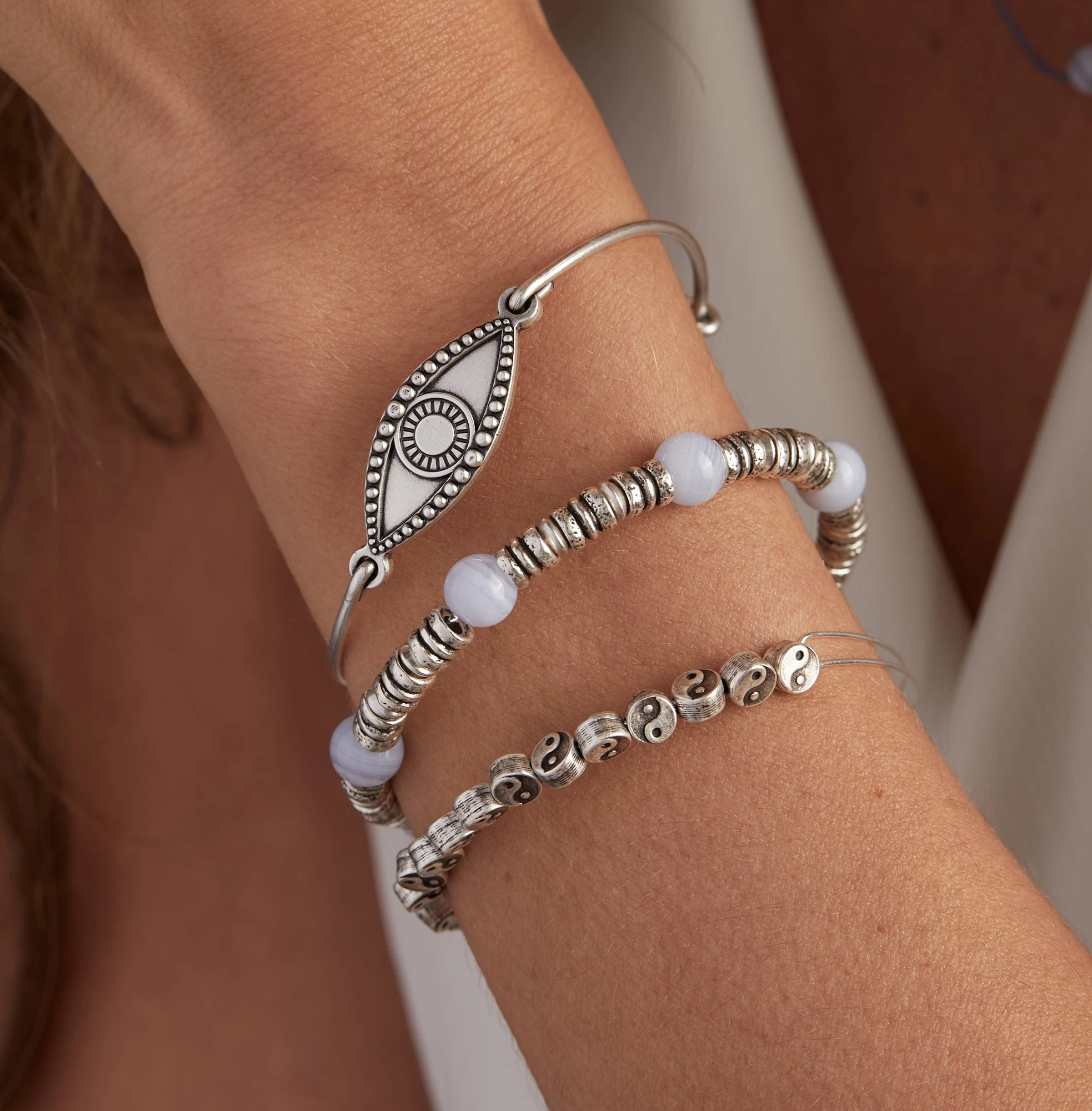 Spiritual Armor Evil Eye Inline Charm Bangle 4 Spiritual Armor Evil Eye Inline Charm Bangle - Image 2