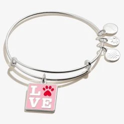 Stamp Of Love Paw Charm Bangle Bracelet