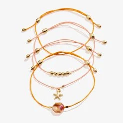 Starfish Cord Bracelets, Set Of 4