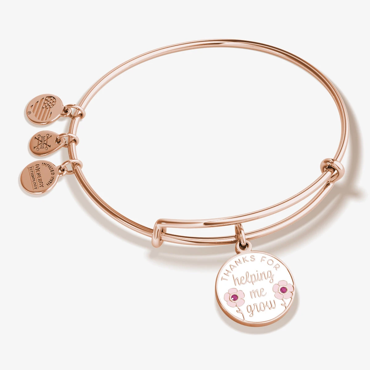 'Thanks For Helping Me Grow' Flower Charm Bangle 3 'Thanks For Helping Me Grow' Flower Charm Bangle