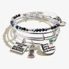 The Office™ Dwight Charm Bangles, Set Of 3 -Alex And Ani Bracelets Shop the office dwight charm bangle bracelets set of 3 front AS21OFST3SS