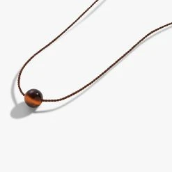 Tiger's Eye Gemstone Cord Necklace