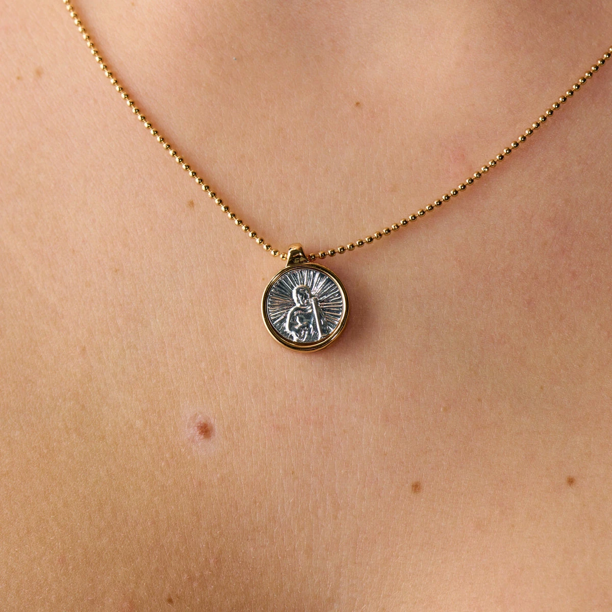 Two-Tone St. Jude Charm Necklace 4 Two-Tone St. Jude Charm Necklace - Image 2