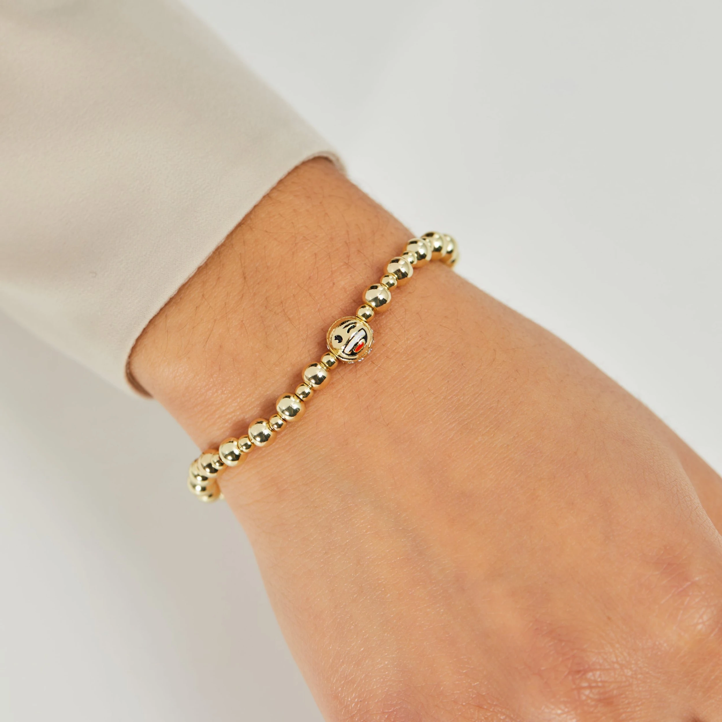 Emoji Winking Smiley Face Stretch Bracelet 5 Emoji Winking Smiley Face Stretch Bracelet - Image 3